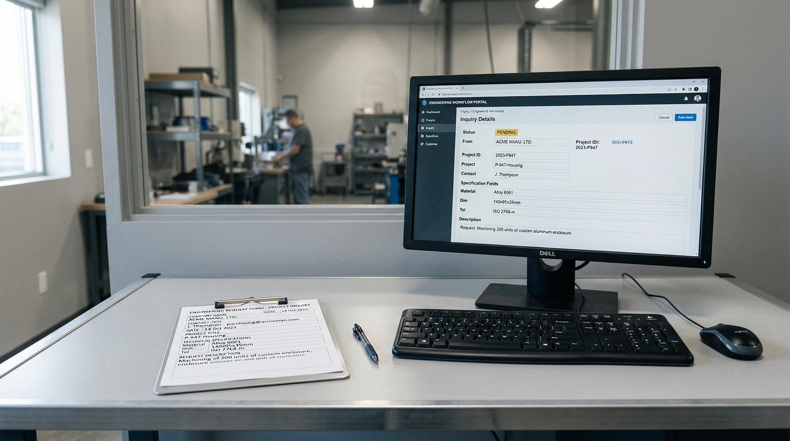 Communication workflows in industrial office